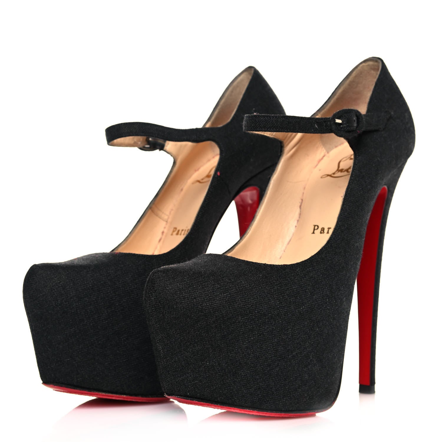Christian Louboutin Flannel Lady Daf 160 Pumps 36.5 Black 3 of 12