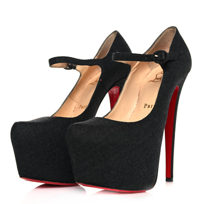 Christian Louboutin Flannel Lady Daf 160 Pumps 36.5 Black 3 of 12