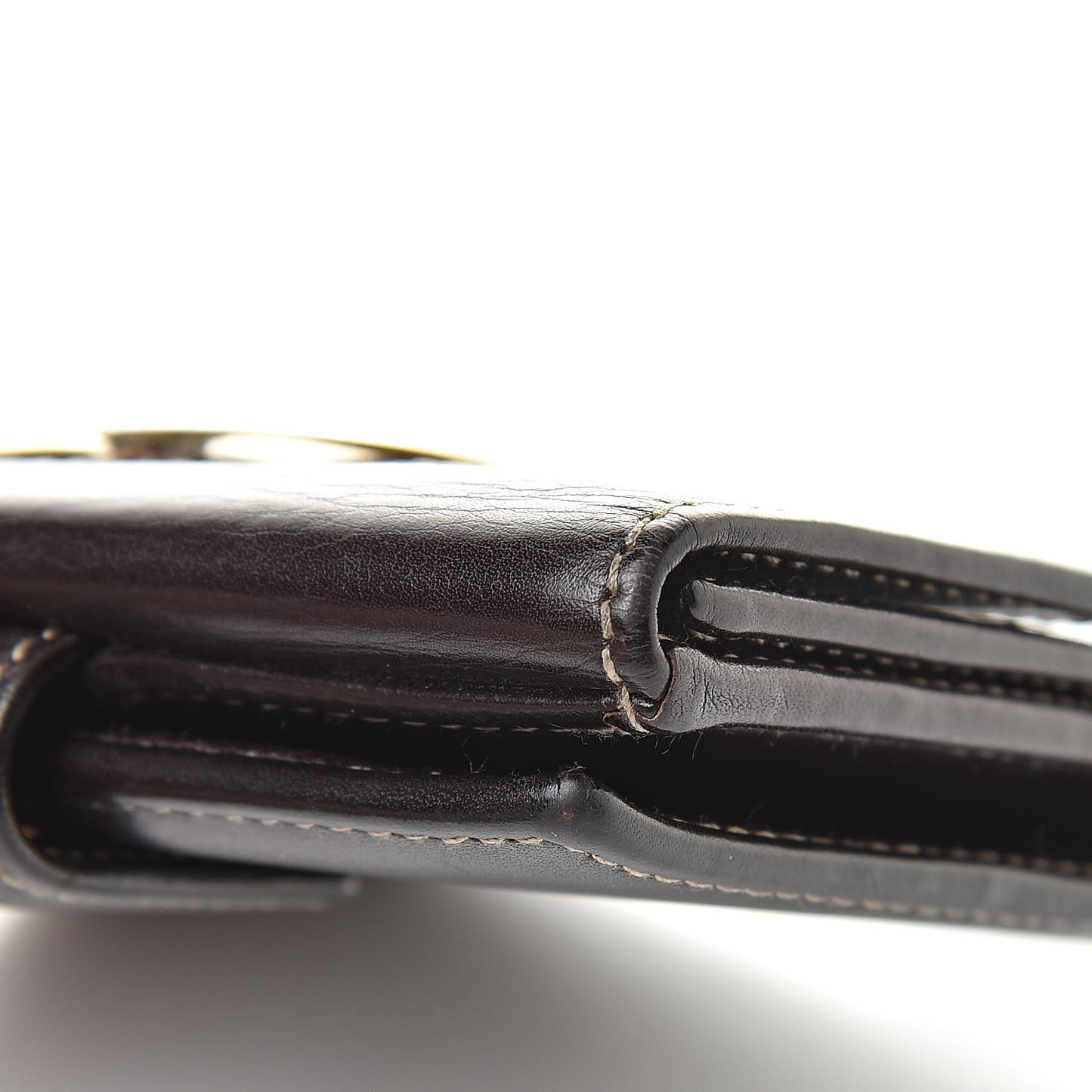 Calfskin Compact Britt Wallet Dark Brown