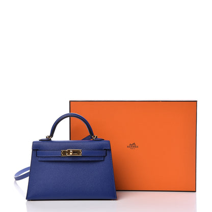 Hermes Epsom Mini Kelly Sellier 20 Bleu Electrique 35 of 35