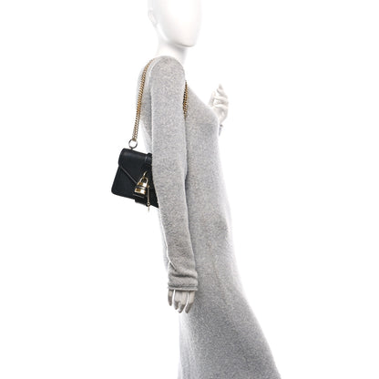 Chloe Shiny Goatskin Calfskin Mini Aby Chain Shoulder Bag Black 2 of 10
