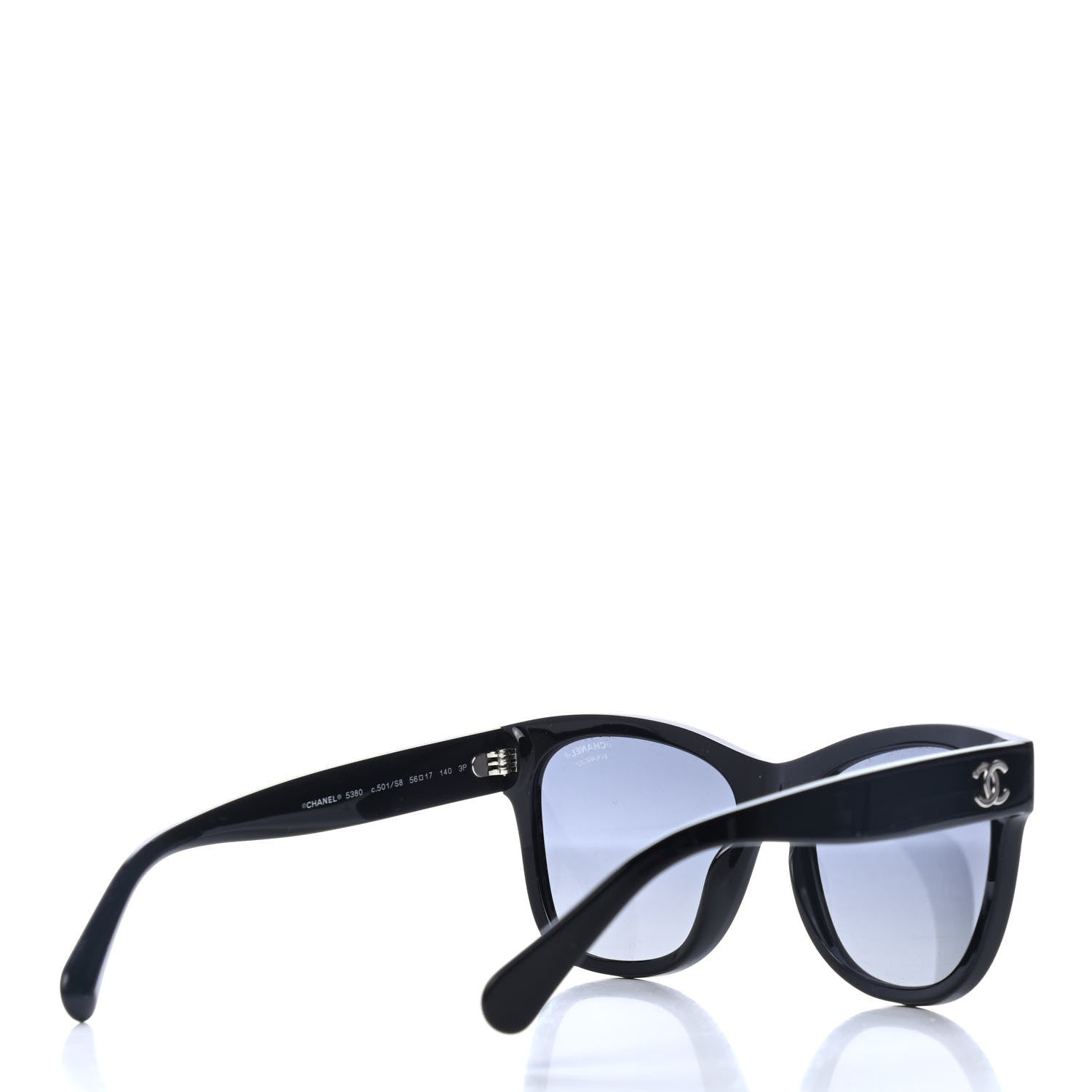 Chanel Acetate Polarized Square CC Sunglasses 5380 Black 4 of 4