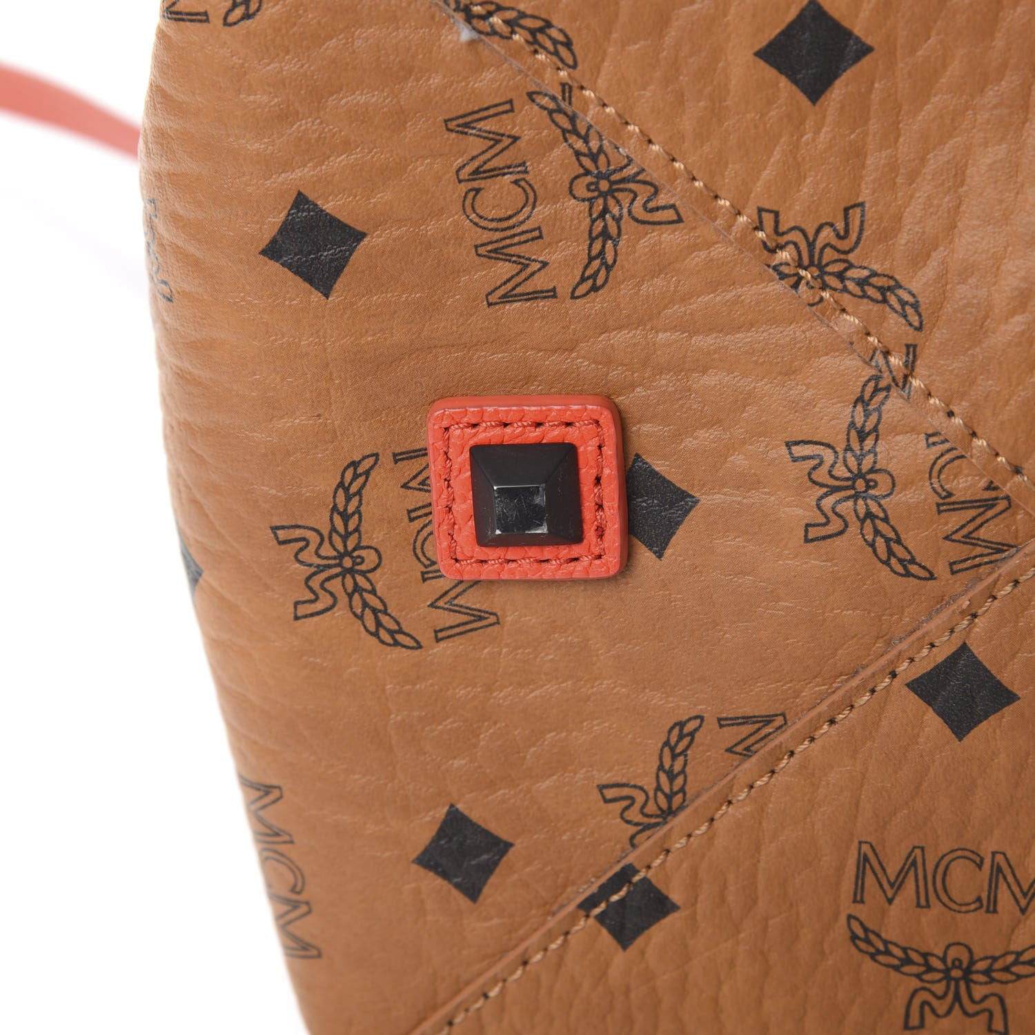 MCM Visetos Kira Drawstring Bag Cognac Orange 13 of 16