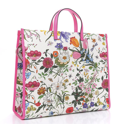 Gucci Canvas Large Flora Tote Pink Multicolor Fuchsia 3 of 8