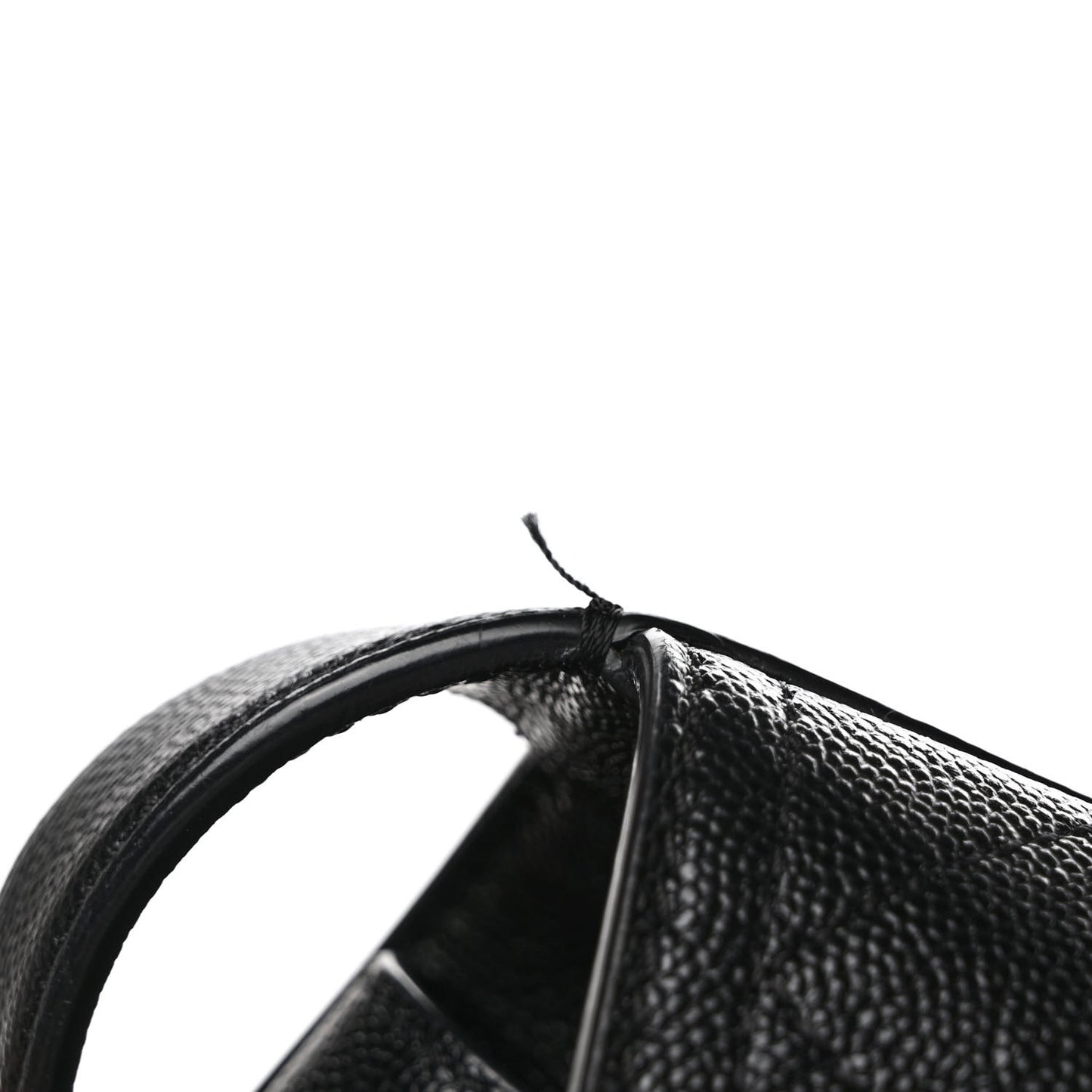Caviar Stitched Large Shopping Tote Black