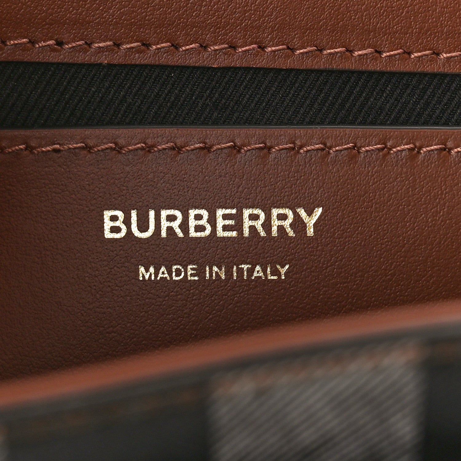 Burberry Calfskin Giant Check E-Canvas Note Crossbody Bag Dark Birch Brown 6 of 9