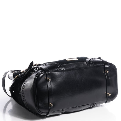 Burberry Suede Calfskin Medium Whipstitch Tote Black 4 of 9