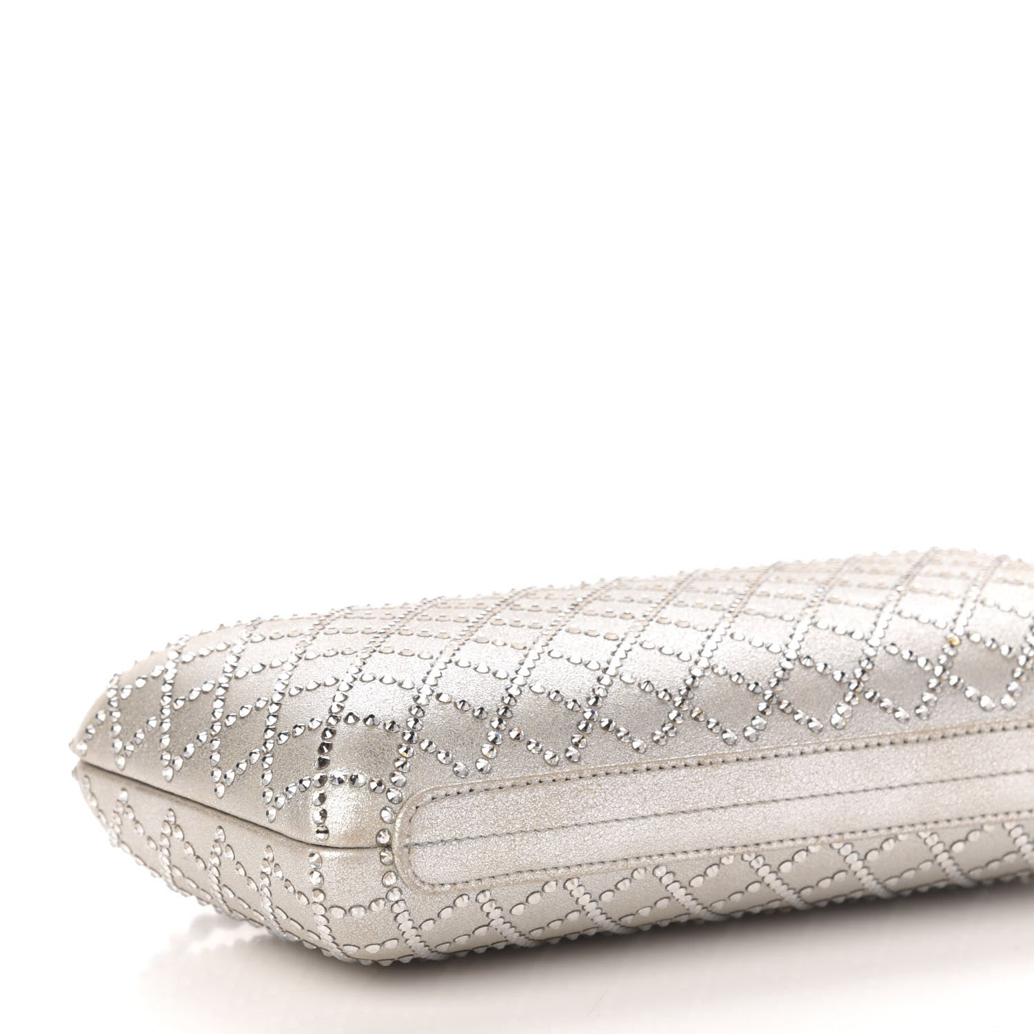 Chanel Iridescent Lambskin Crystal Quilted Clutch Silver 8 of 10
