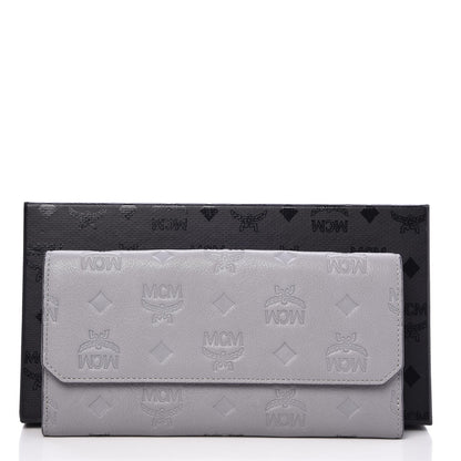 MCM Calfskin Signature Monogram Klara Flap Wallet Grey 12 of 12