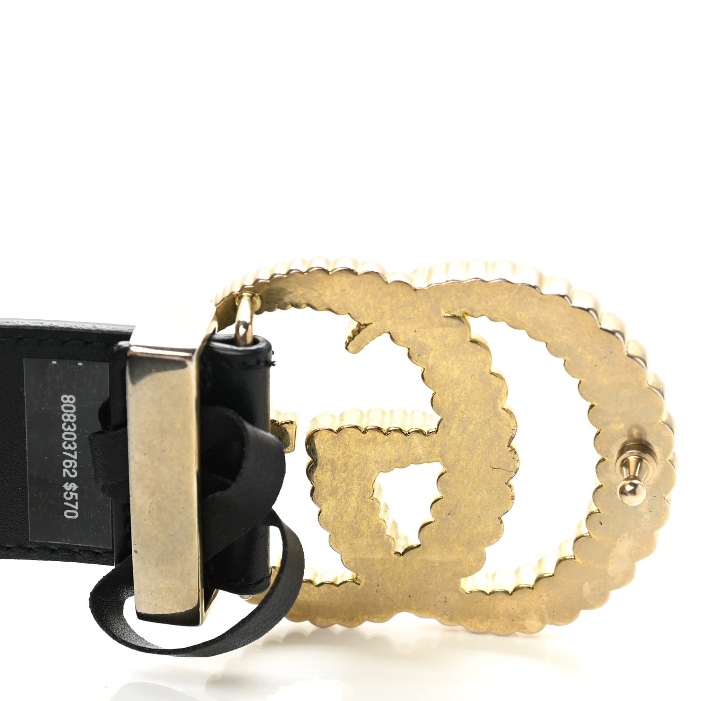 Moon Calfskin Torchon Double G 40mm Belt 85 34 Black