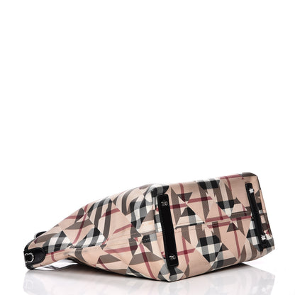 Burberry Patent Trim Patchwork Check Tote Black 4 of 7