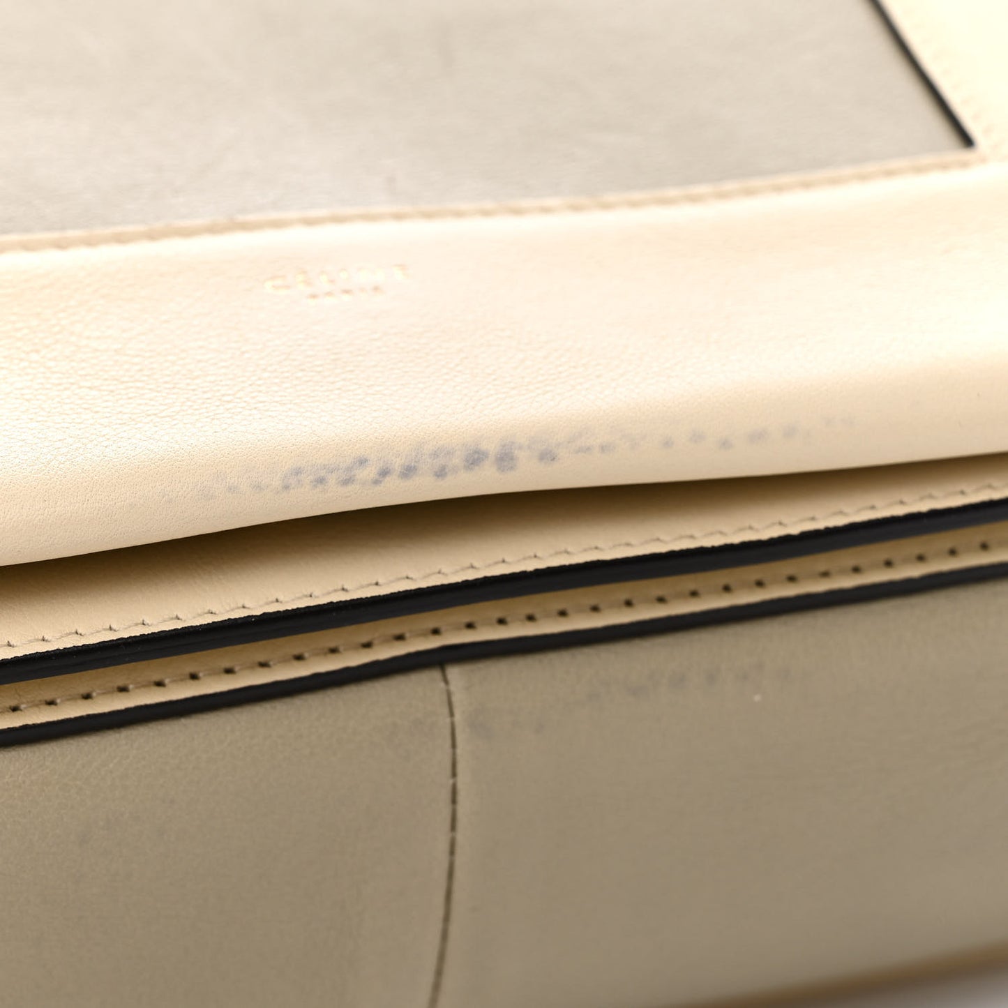 Shiny Smooth Calfskin Medium Frame Shoulder Bag Chalk Mastic