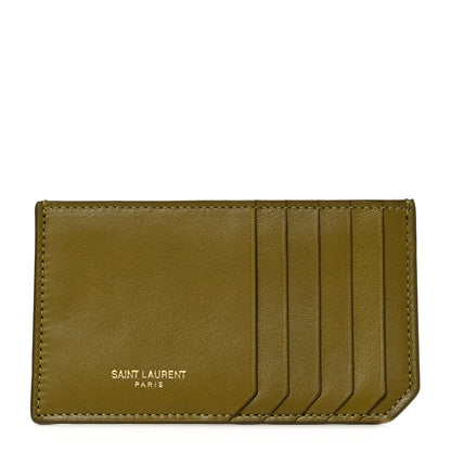 Saint Laurent Calfskin 5 Fragments Card Holder Olive 1 of 9