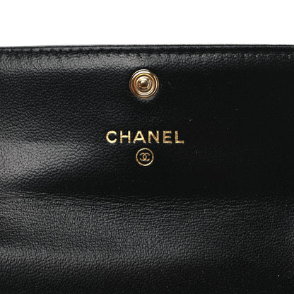Chanel Lambskin Quilted Flap Card Holder Wallet Black 6 of 7