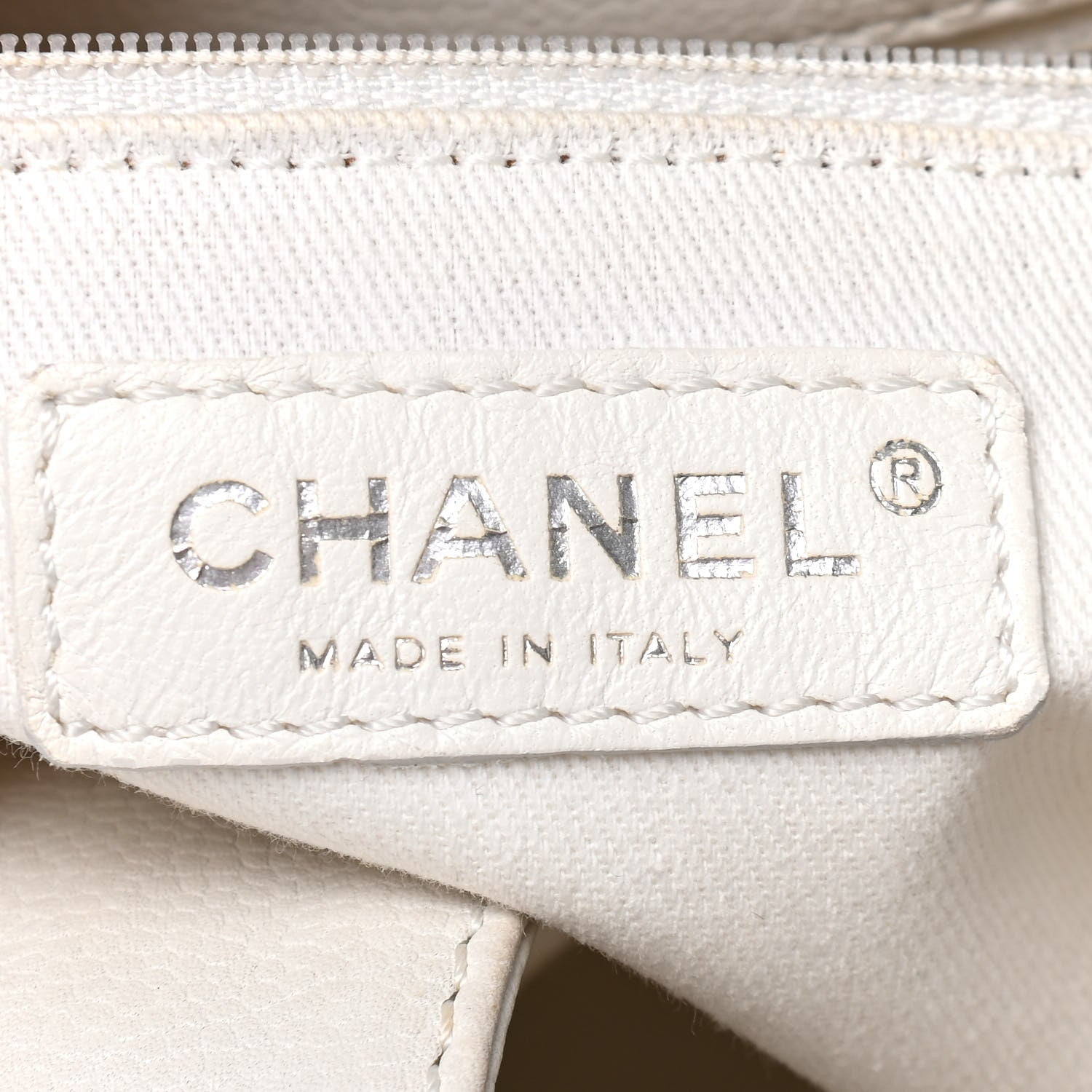Chanel Caviar Petit Shopping Tote PST White 5 of 9
