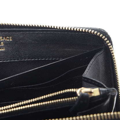 Versace Felt Barocco Print Zip Around Wallet Black Gold 7 of 11
