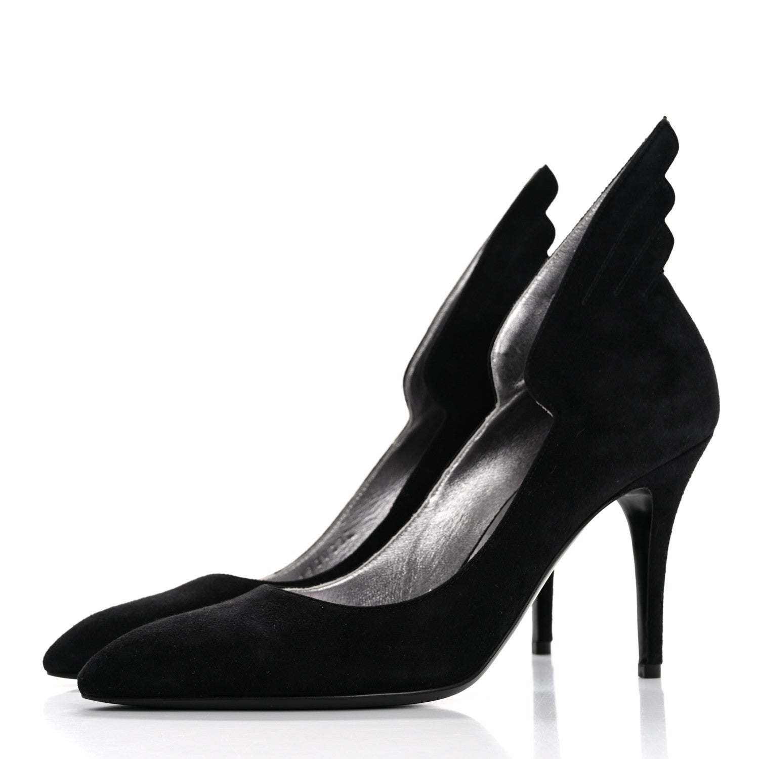 Hermes Suede Goatskin Victoire 90 Pumps 38 Black 4 of 9