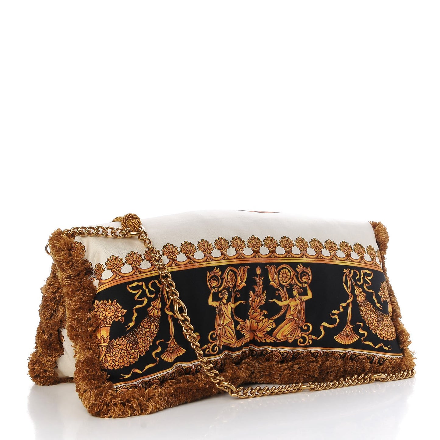 Silk Leopard Print Pillow Talk Shoulder Bag Gold