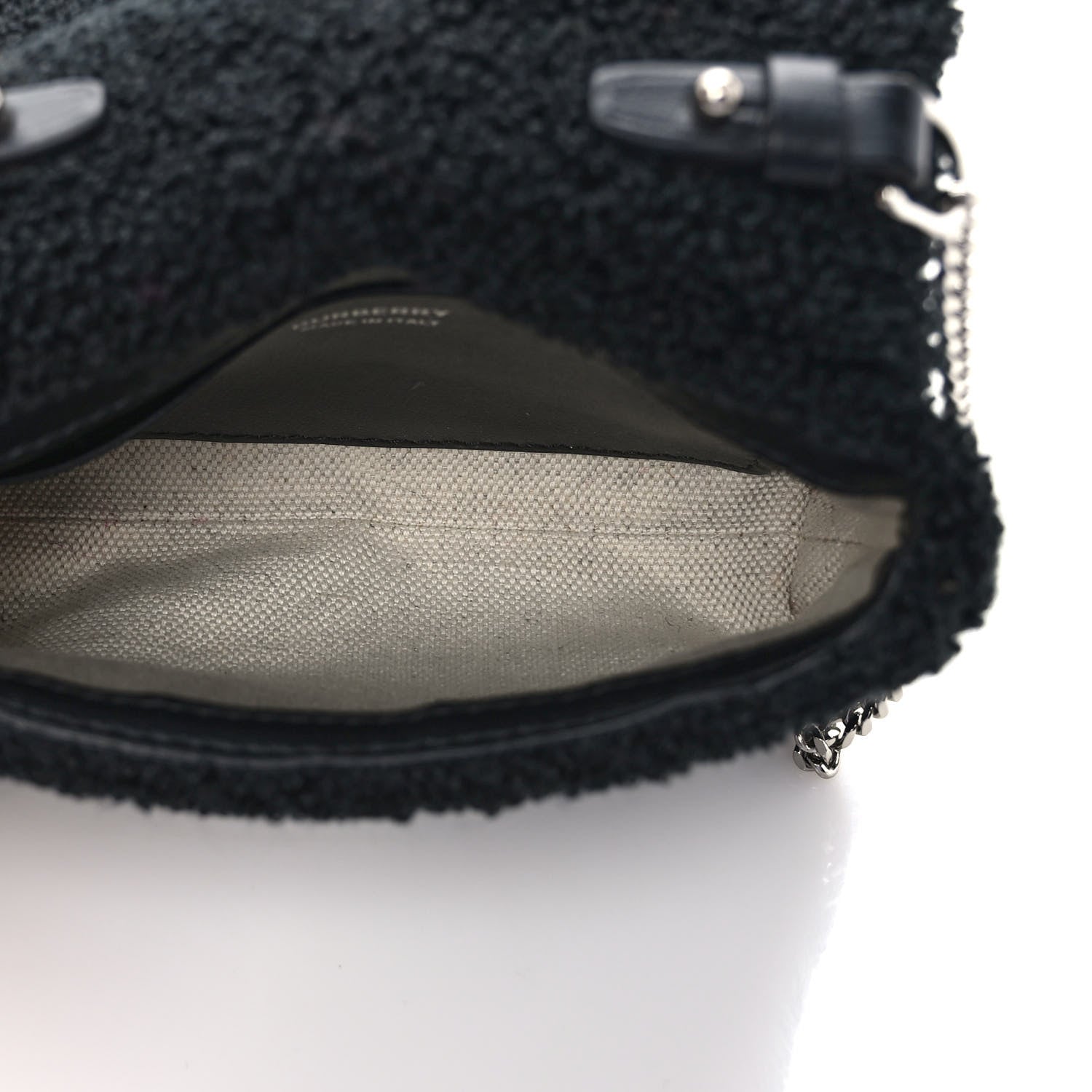 Burberry Cotton Terry Mini Love Lola Bag Black White 5 of 8