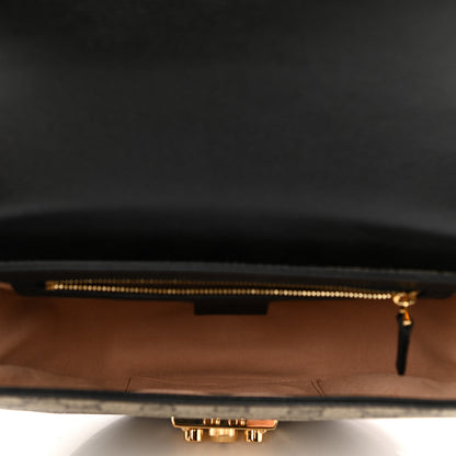 Gucci GG Supreme Monogram Calfskin Small Padlock Messenger Shoulder Bag Beige Black Cuir 5 of 11