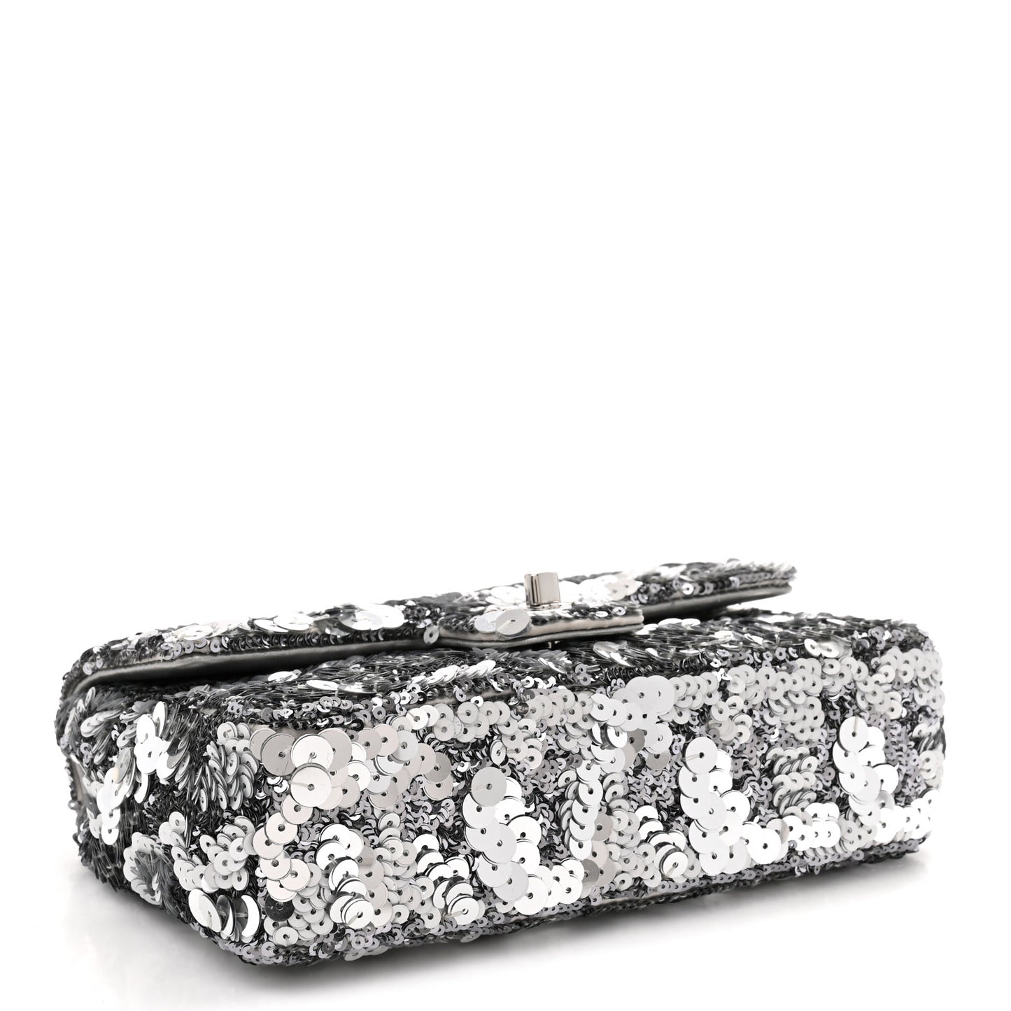 Sequin Mini Rectangular Flap Silver