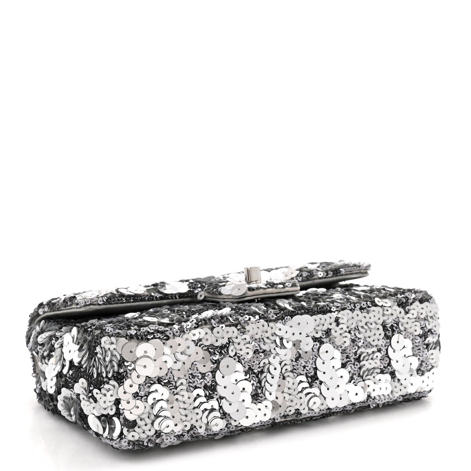 Chanel Sequin Mini Rectangular Flap Silver 4 of 10