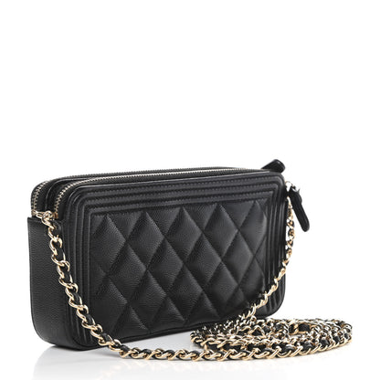 Chanel Caviar Quilted Small Boy Clutch With Chain Black 3 of 17