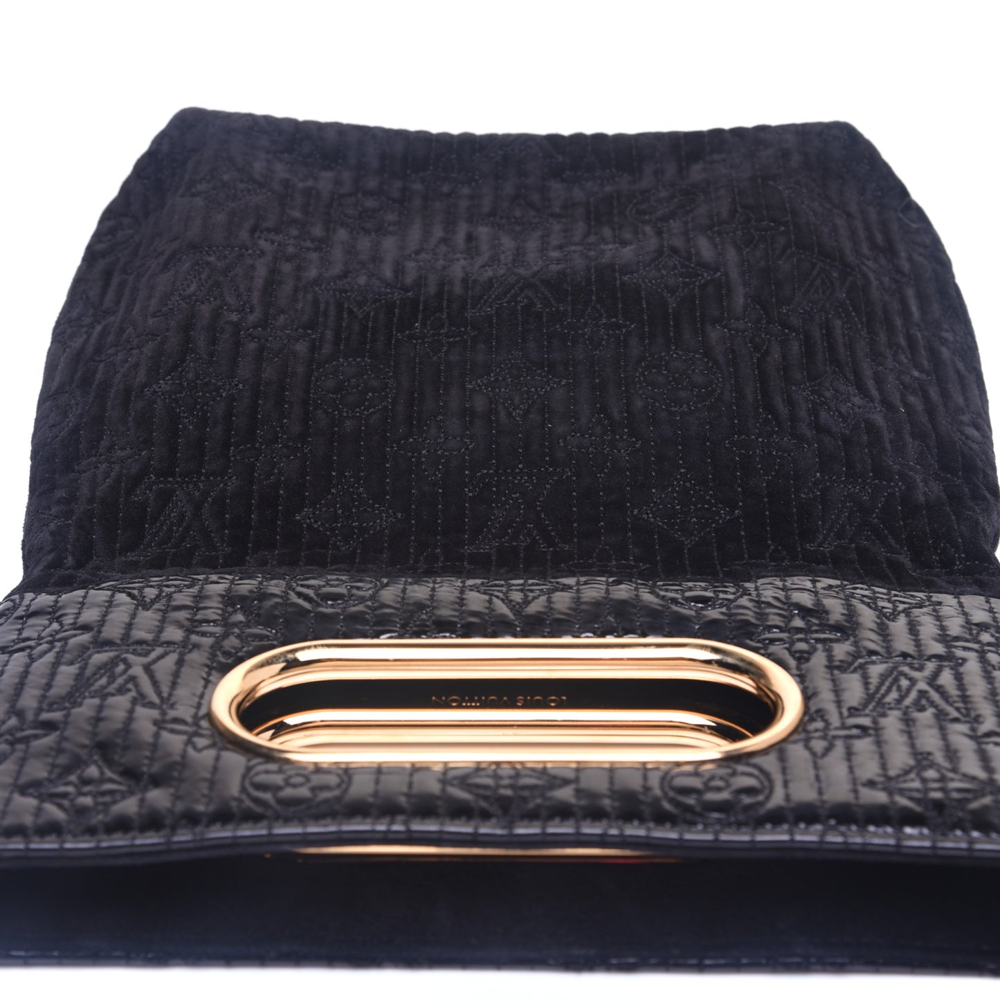 Suede Monogram Motard Afterdark Clutch Black