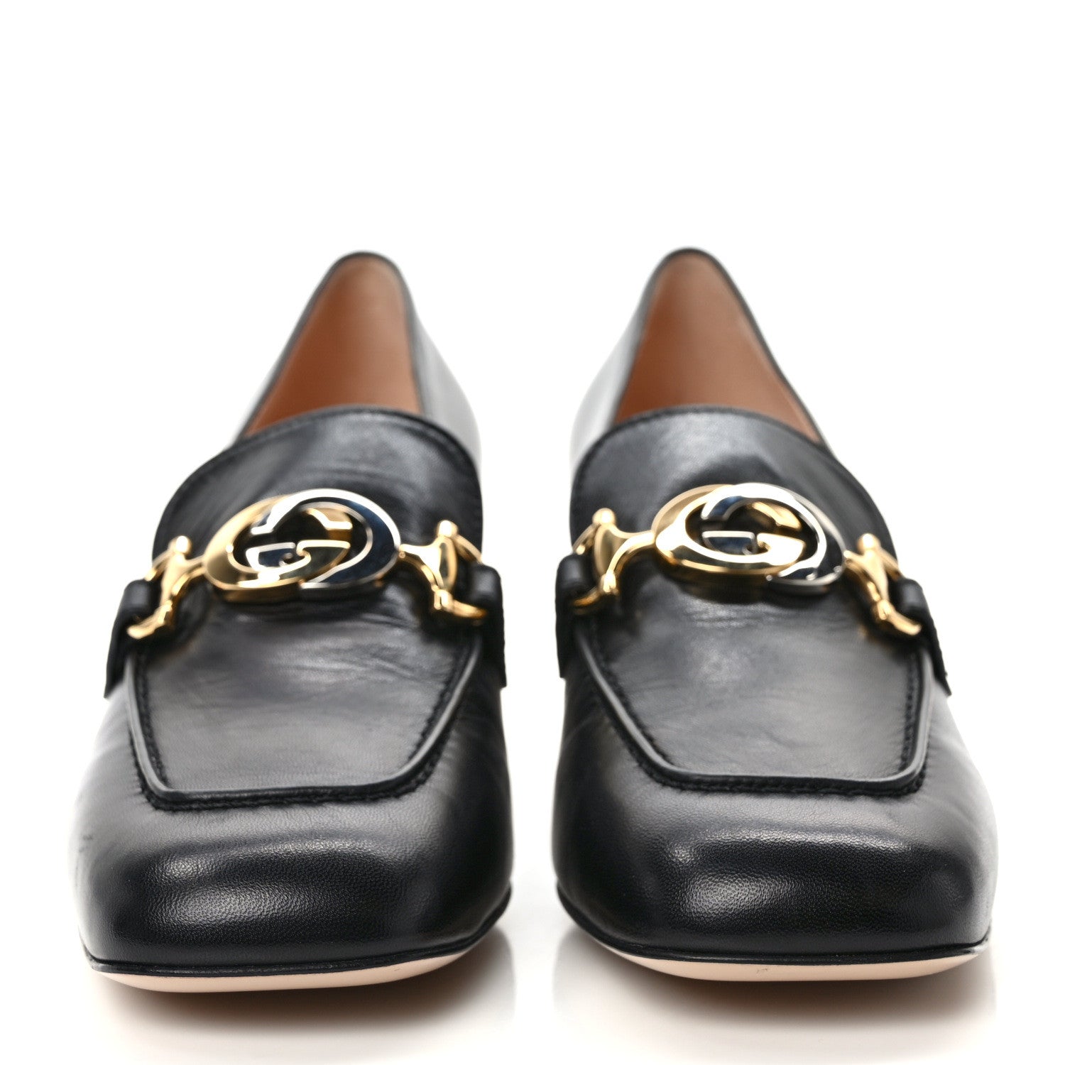 Gucci Malaga Kid Zumi Mid Heel Loafers 39.5 Black 2 of 9