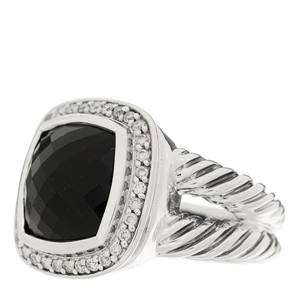 David Yurman Sterling Silver Diamond Black Onyx 11mm Albion Statement Ring 52 6 3 of 5