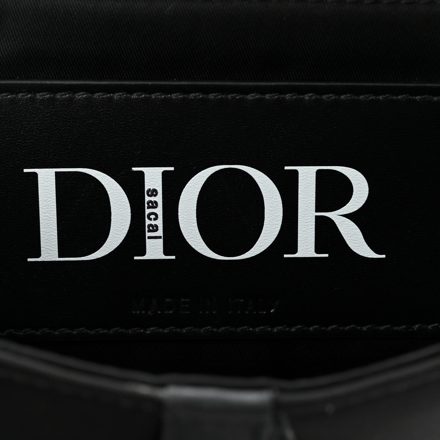 Christian Dior X SACAI Grained Calfskin Technical Fabric Mens Saddle Bag Black 6 of 10