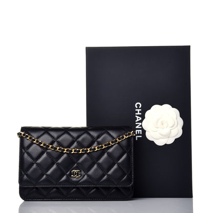 Chanel Lambskin Quilted Wallet On Chain WOC Black 9 of 9