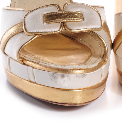 Louis Vuitton Mother of Pearl Wedge Sandals 40 8 of 8