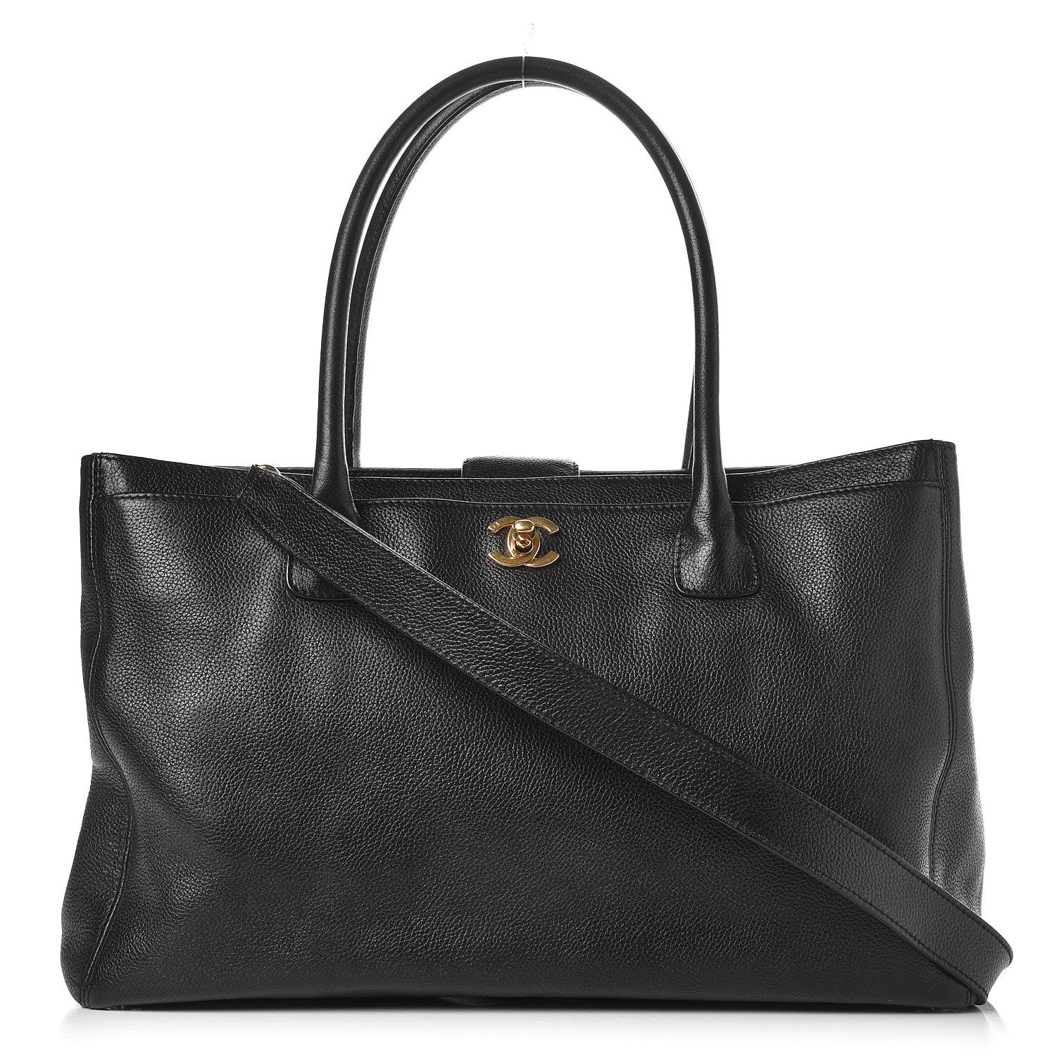Chanel Calfskin Cerf Executive Shopper Tote Black 1 of 12