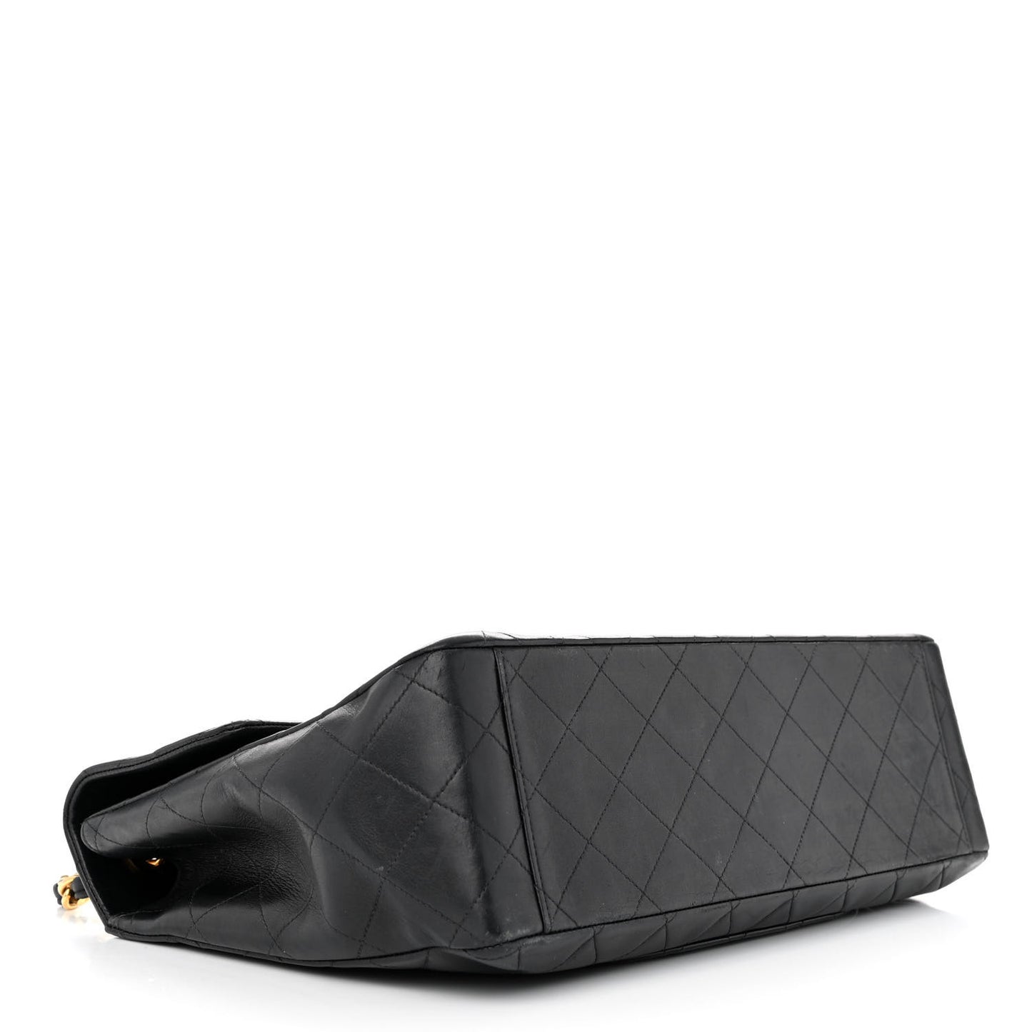 Lambskin Quilted XL Jumbo Single Flap Black