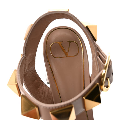 Valentino Garavani Calfskin Roman Stud 60mm Sandals 37.5 Rose Cannelle 8 of 10