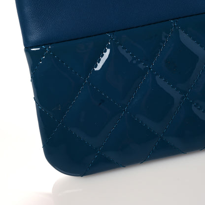 Chanel Calfskin Patent Quilted Medium Cosmetic Case Navy Blue 13 of 13