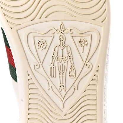Gucci Calfskin Web Bee Embroidered Womens Ace Sneakers 36 White Green 8 of 15