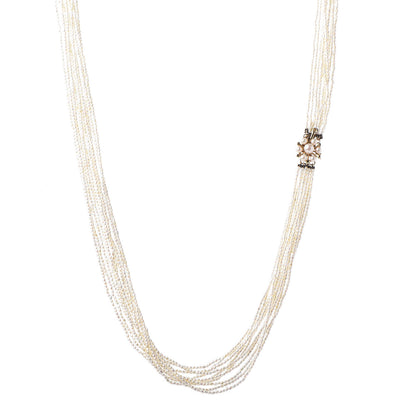 Mikimoto 14K Yellow Gold Akoya Seed Pearl Multi Strand Necklace 28" 1 of 7