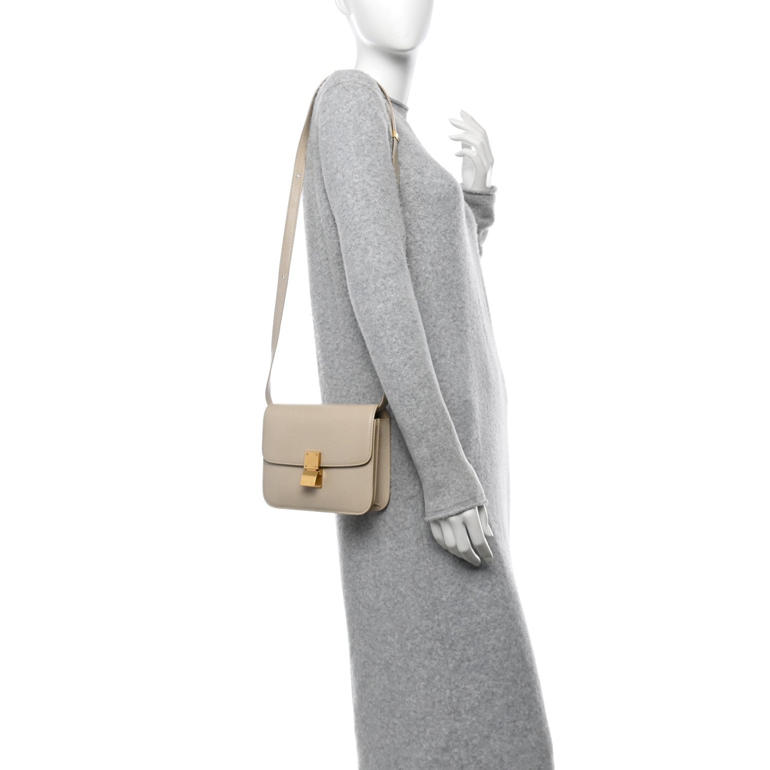 Celine Liege Calfskin Small Classic Box Flap Bag Linen 2 of 14