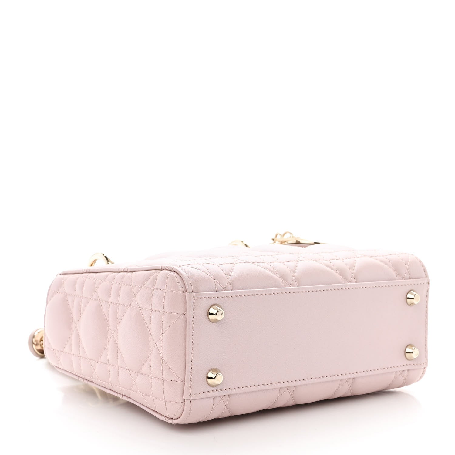 Christian Dior Metallic Lambskin Cannage Mini Lady Dior Lotus 4 of 11