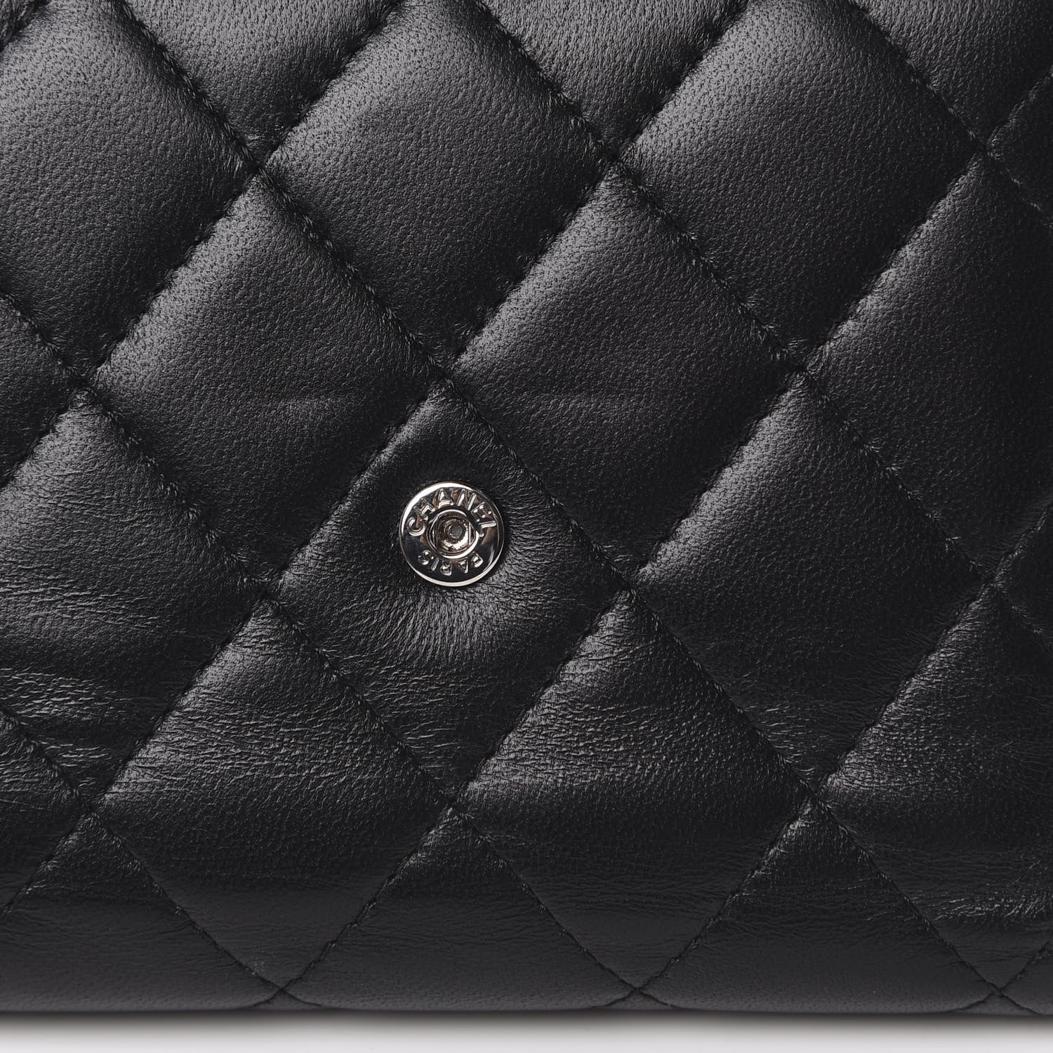 Chanel Lambskin Quilted Compact Flap Wallet Black 10 of 11