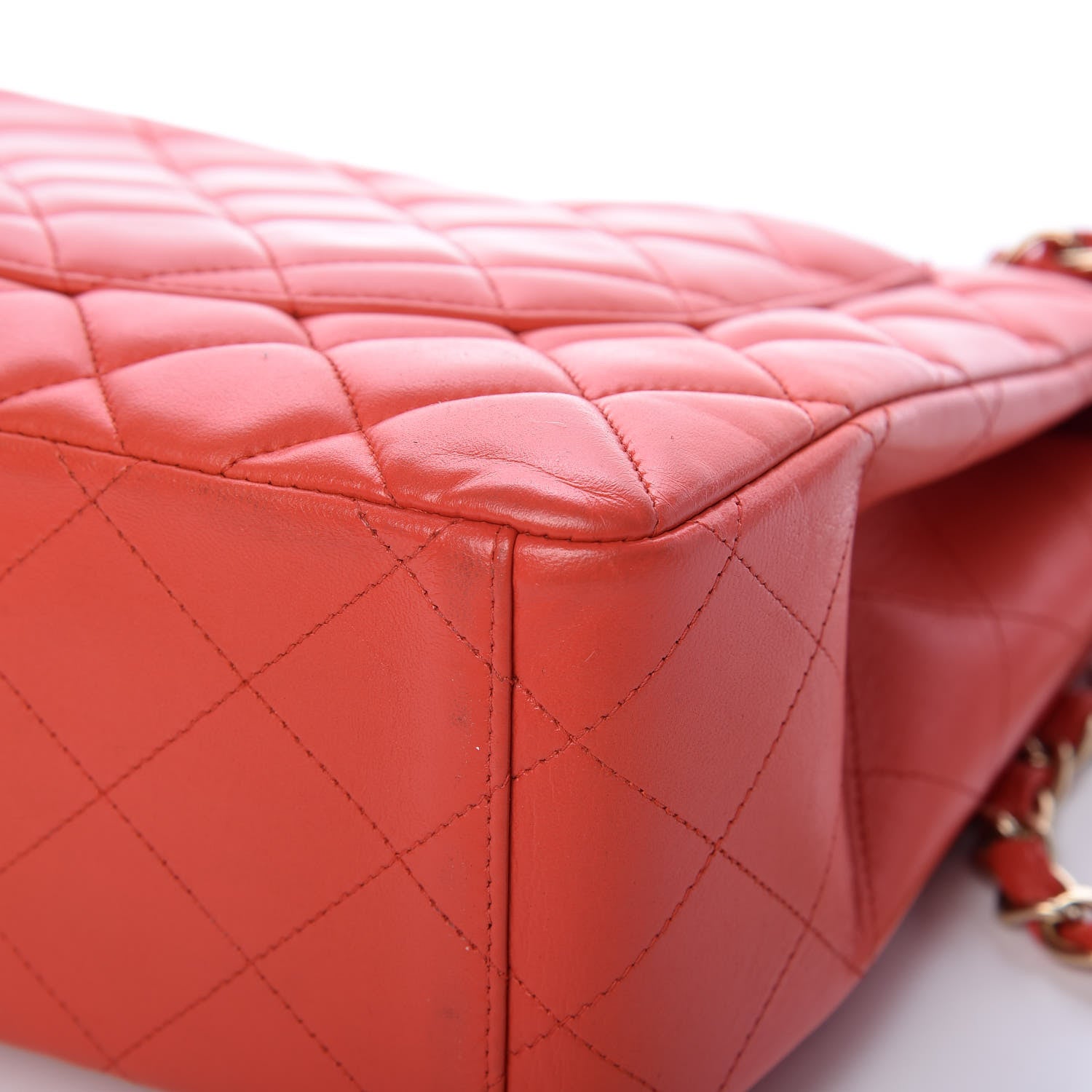 Chanel Lambskin Quilted Maxi Single Flap Red 13 of 15