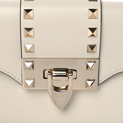 Valentino Garavani Brushed Calfskin Rockstud Flip Lock Chain Shoulder Bag White 8 of 12