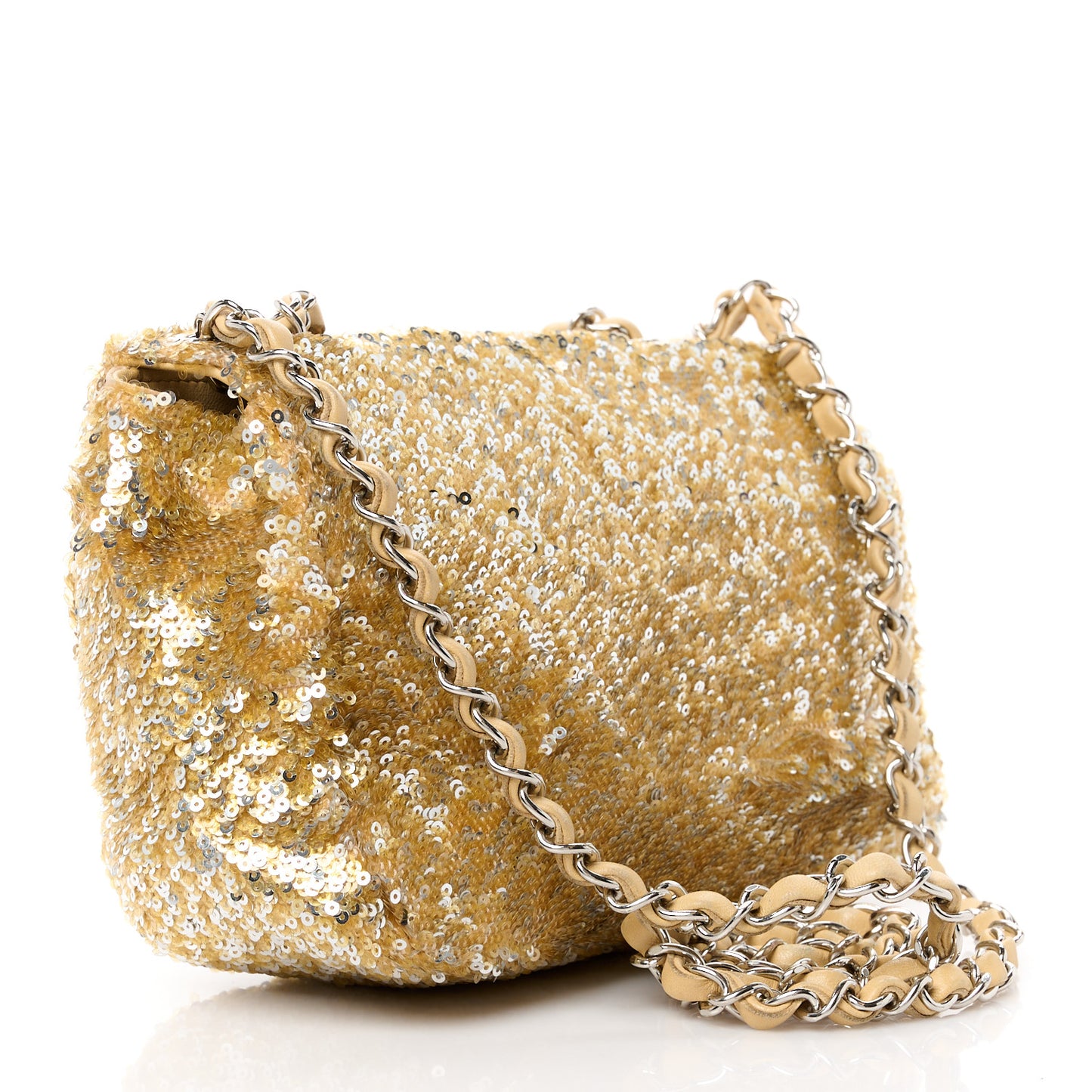 Sequin Mini Rectangular Flap Gold