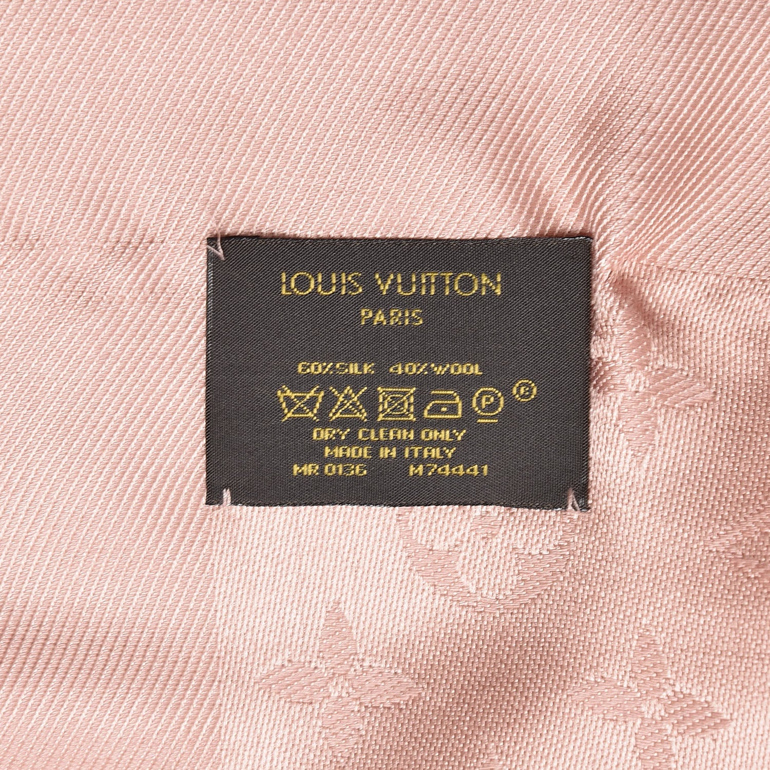 Louis Vuitton Silk Wool Monogram Shawl Natural 4 of 4