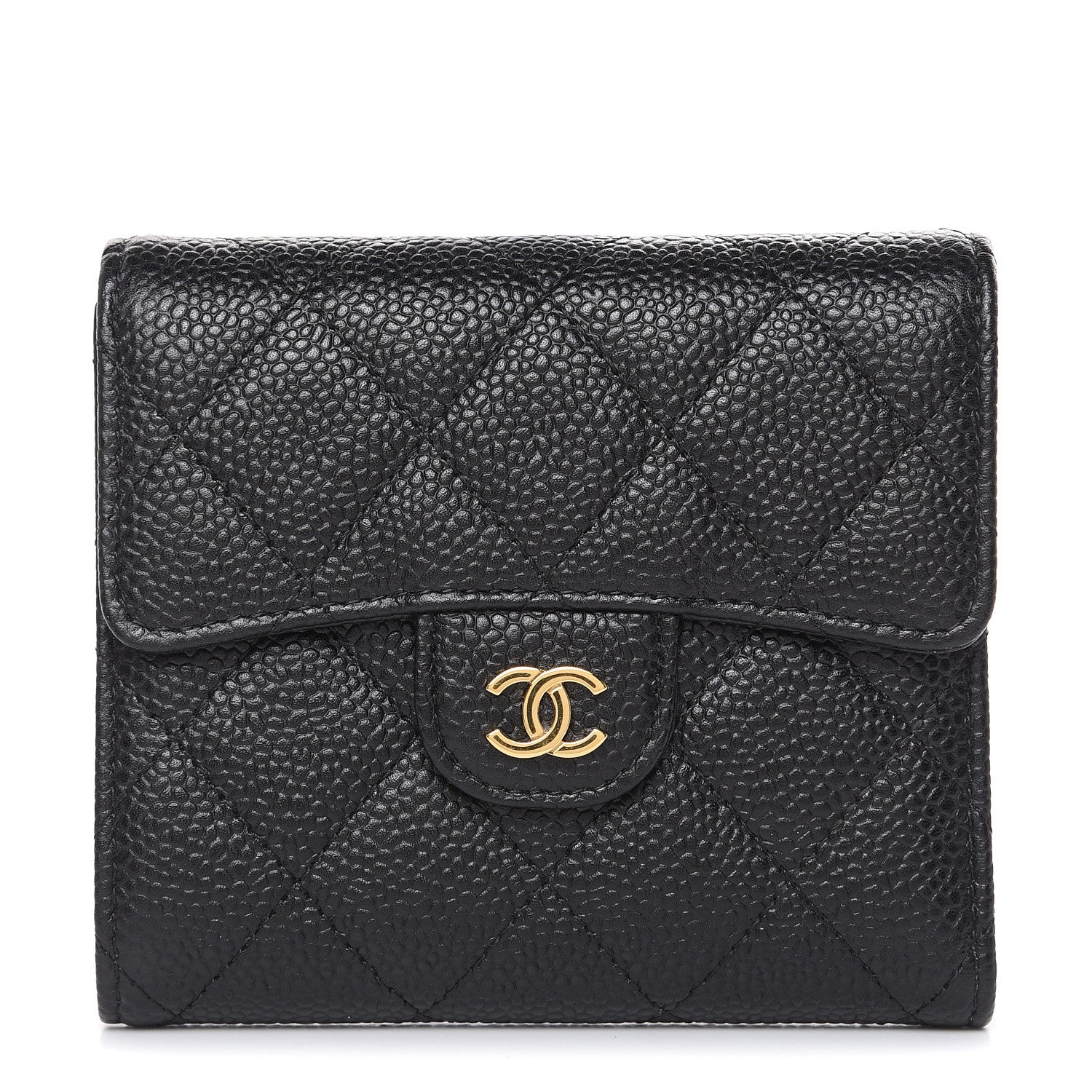 Chanel Caviar Quilted Compact Flap Wallet Black 1 of 9