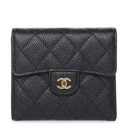 Chanel Caviar Quilted Compact Flap Wallet Black 1 of 9