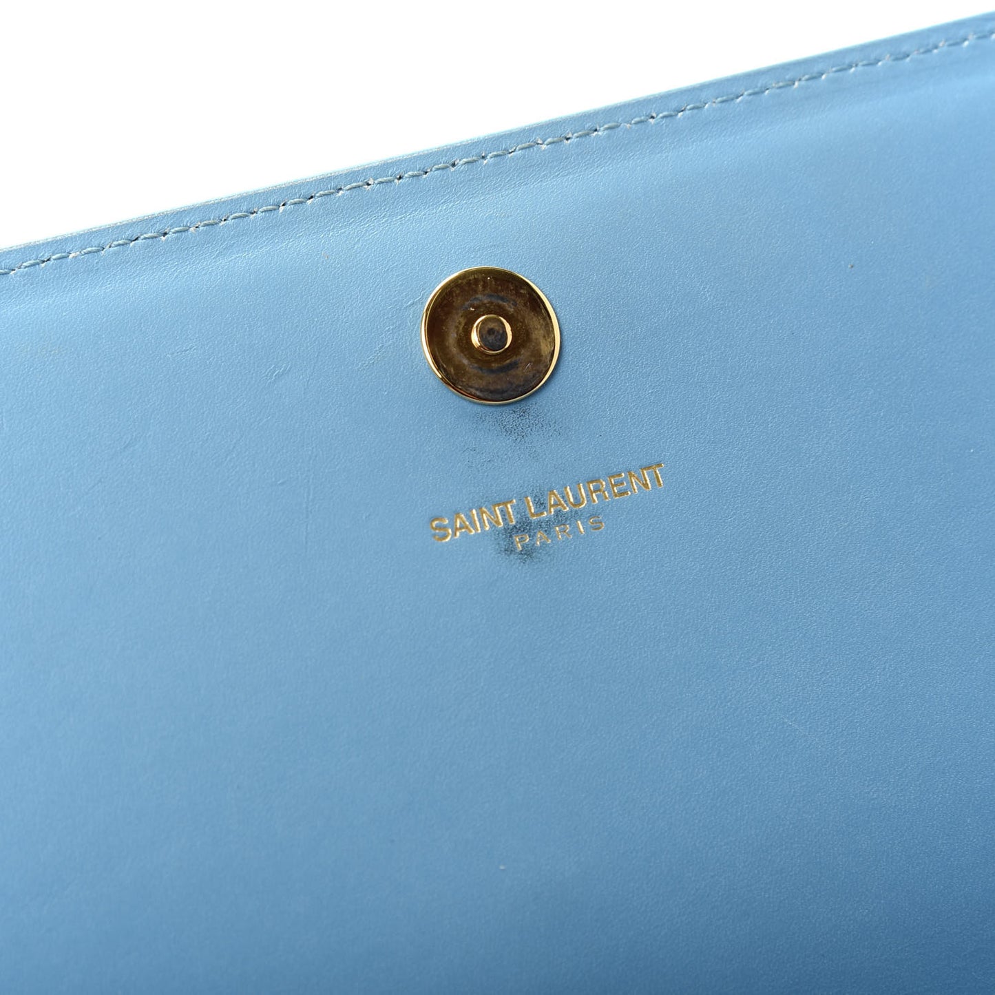 Smooth Calfskin Classic Monogram Cassandre Clutch Blue Glacier