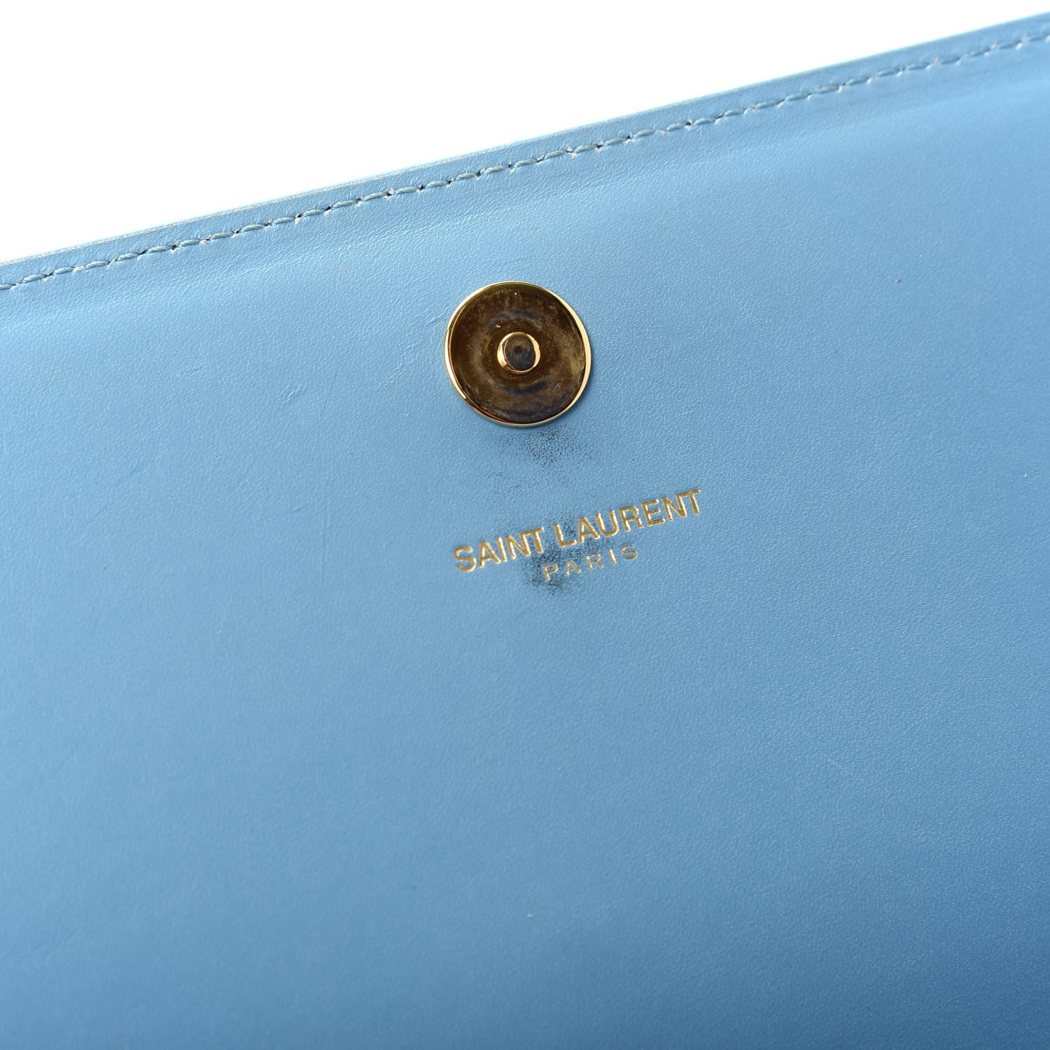 Saint Laurent Smooth Calfskin Classic Monogram Cassandre Clutch Blue Glacier 6 of 8